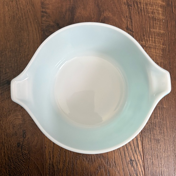 Vintage PYREX Butterprint 473 Turquoise White 1 qt Casserole Dish no lid - Picture 4 of 6